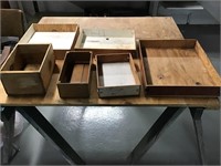 6 WOODEN BOXES