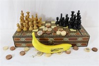 Bi-Fold Latching Chess & Backgammon Board