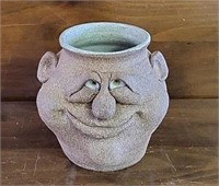 VTG Art Pottery Head Planter - Signed