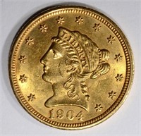 1904 $2 1/2 GOLD LIBERTY HEAD  CH BU+