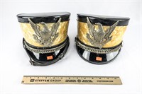 (2) Vintage Marching Band Helmets