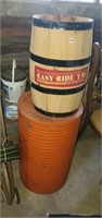 Vintage ice cream server and wooden barrel