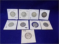 9 Quarters 1968 & earlier-Silver