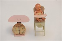 Tin Highchair & Pla-Scale with Doll