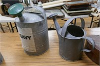 Pair Galvonized  Tin Watering Cans