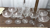 Etched Rose barware glasses