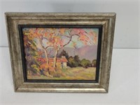 Framed Oil Painting "Colorful Countryside"