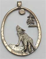 Sterling Silver Wolf Broach