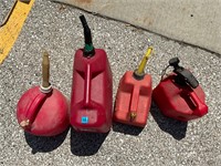 Lot of Four Gas Cans