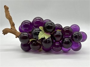 Vintage Purple Lucite Grapes on Driftwood