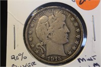 1915-D Barber Silver Half Dollar