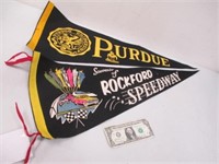 Vintage Purdue & Rockford Speedway Pennants
