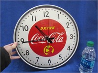 glass & metal round coca-cola wall clock -battery