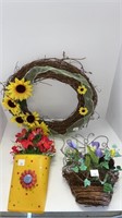 Assorted door hangings and wreath