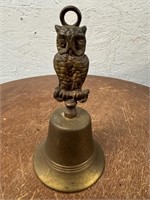 Vintage 6.5" Brass Owl Table Bell
