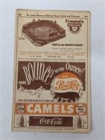 1951 STL Browns Yankees Scorecard Mantle DiMaggio