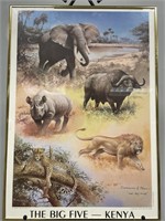 Framed ‘The Big Five’ Impressions of Africa Litho