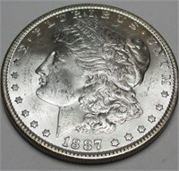 1887 P BU Grade Morgan Silver Dollar
