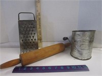 Sifter, Rolling Pin, & Grater