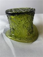 Fenton Green Glass Top Hat