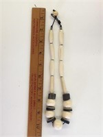 Bone with black spacers African Necklace