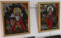2 Reverse Painted Religious Artworks Signed