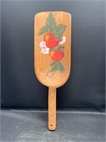 Vintage hand carved scoop painted strawberries