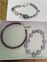 Sterling Silver Bracelets with Stones