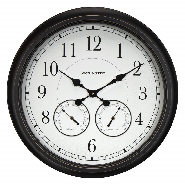 AcuRite 75473 24-inch Weathered Black Wall Clock