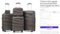 E5125 5 Pieces Expandable Hard Shell Luggage Set