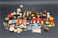 60+Pcs. Vintage Dollhouse Miniatures & Groceries