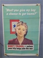 Authentic 1944 Us Gov't Travel Poster