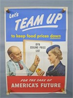 Authentic 1944 Food Prices War Poster