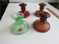 4 Tiara Glass Candle Holders