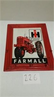 FARMALL IH METAL SIGN IN WOOD FRAME