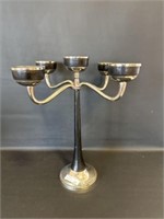 Leather wrapped 5 holder Candelabra 12.5"h