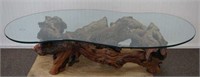 Driftwood Cypress Root and Glass Coffee Table