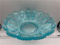 Vintage blue star pressed glass bowl