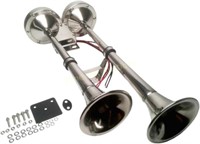 Dual Trumpet Horn Set  Stainless Steel  12V