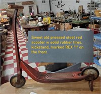 Old vintage pressed steel toy scooter Rex 1