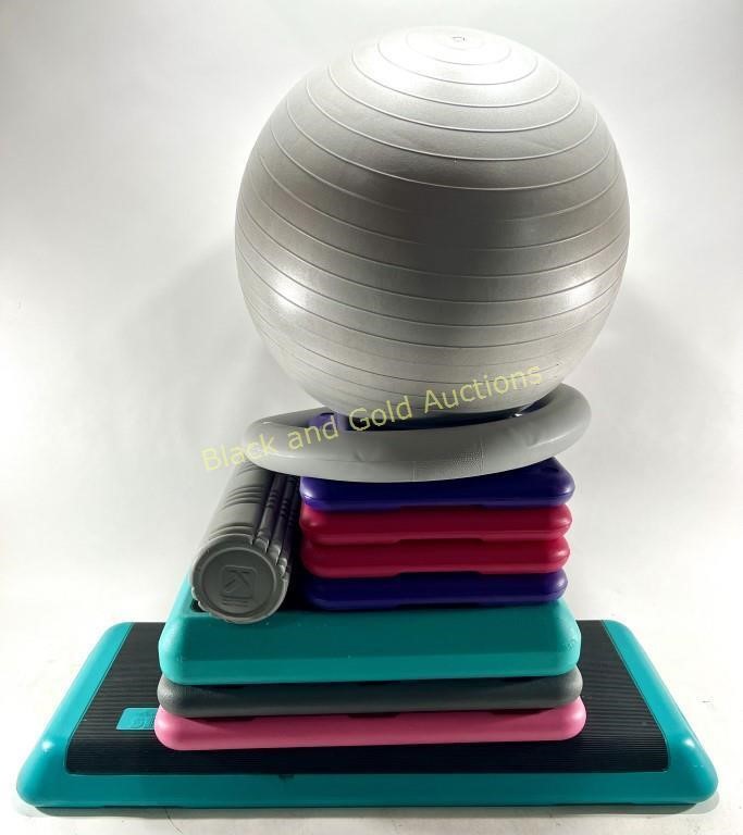 Yoga Tier Risers, Back Roller, Yoga Ball