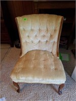 Victorian Styler Biege Upholstered Chair