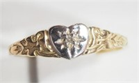 10K Gold Diamond Baby Ring, Retail Value $300