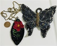 Vintage Handcrafted Pin Beaded Sequins