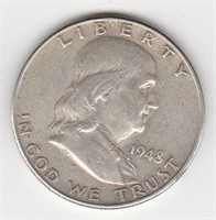 US 1948 D 90% Franklin 1/2 Dollar
