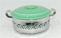 Vintage Fiesta promotional casserole, green with
