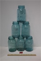 Ball Blue Glass Quart Jars    6