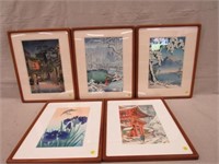 (5) ASIAN FRAMED PRINTS: