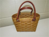 Longaberger - purse with leather handles