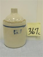 Blue Band Stoneware 7" Tall Jug - Has hairline